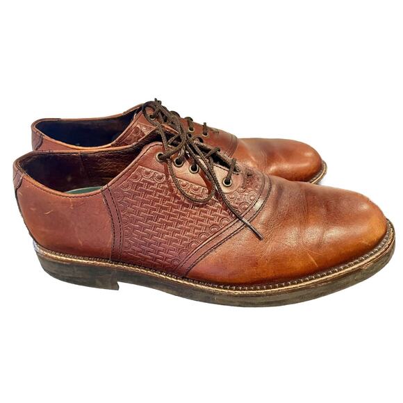 H.S. Trask Men\'s 10.5 Bozeman Montana Brown Leather Saddle Shoes Oxfords Lace-Up Men main image 4